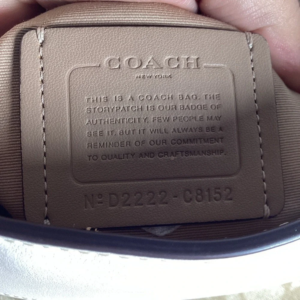 Coach Cammie Chain Bucket Signature‎ Khaki Chalk Shoulder Bag Wallet Set Purse - Picture 13 of 15